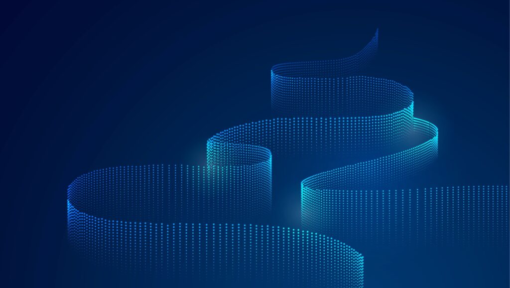 Head of transformation image of digital lines